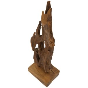 Mauro Ferretti Akar Skulptur Teakholz braun 18x13x55 cm