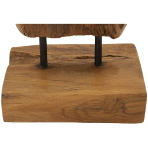 Mauro Ferretti Akar Skulptur Teakholz braun 18x13x55 cm