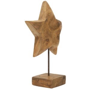 Mauro Ferretti Skulptur Stern aus Teakholz 28x12x42 cm braun