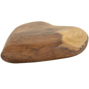 Mauro Ferretti decorative teak inima 16x14x4.5 cm maro