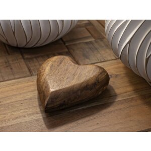 Mauro Ferretti decorative teak inima 16x14x4.5 cm maro