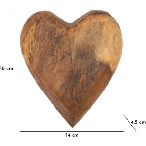 Mauro Ferretti decorative teak inima 16x14x4.5 cm maro