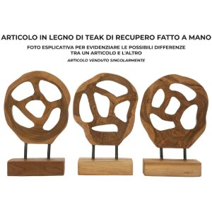 Mauro Ferretti Skulptur Lubang aus Teakholz 18x10x27 cm braun