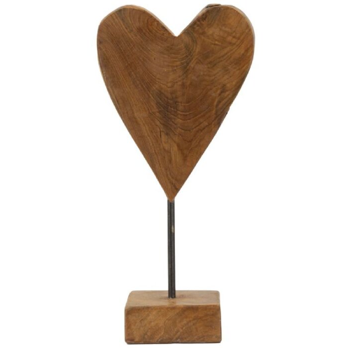 Mauro Ferretti sculptură inimă tec 15x10x35 cm maro