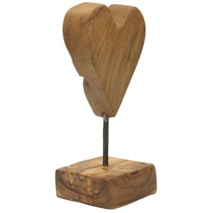 Mauro Ferretti Skulptur Herz Teakholz 10x10x25 cm braun