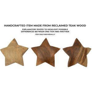 Mauro Ferretti Deko Stern Teakholz Ø19x5 cm braun