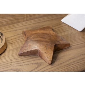 Mauro Ferretti Deko Stern Teakholz Ø19x5 cm braun