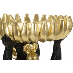 Mauro Ferretti decorativ maimuță castron Ø23x31.5 cm negru aur lucios