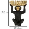 Mauro Ferretti decorativ maimuță castron Ø23x31.5 cm negru aur lucios