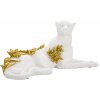 Mauro Ferretti Dekoskulptur Leopard 53x21,5x24 cm weiß gold glänzend