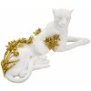 Mauro Ferretti Dekoskulptur Leopard 53x21,5x24 cm weiß gold glänzend