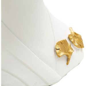 Mauro Ferretti Büste Buddha 21,5x16x35 cm weiß gold glänzend