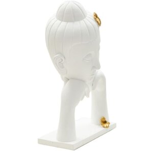 Mauro Ferretti Büste Buddha 21,5x13x36 cm weiß gold