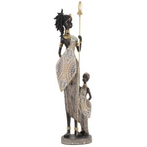 Mauro Ferretti Masai Figur mit Kind 11,5x8,5x46 cm