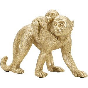 Mauro Ferretti Deko Affe mit Baby 29,5x11,5x18,5 gold