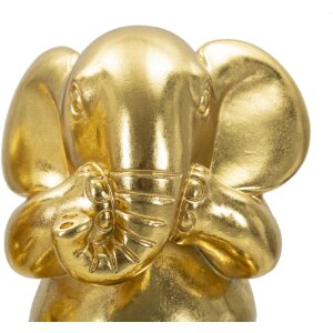 Mauro Ferretti Deko Elefanten Set 3er Nicht sehen hören sprechen 15,5x20,5 gold