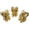 Mauro Ferretti Deko Elefanten Set 3er Nicht sehen hören sprechen 15,5x20,5 gold