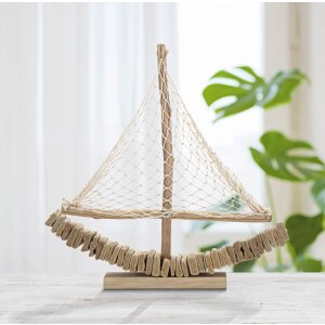 Mauro Ferretti Deko Segelboot 45x7x45 natur