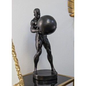 Mauro Ferretti Statue Atlas 18,5x20,5x43,5 cm schwarz