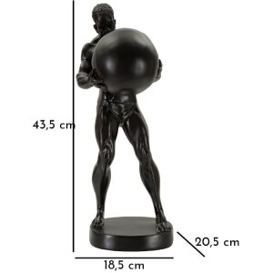 Mauro Ferretti Statue Atlas 18,5x20,5x43,5 cm schwarz