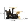 Mauro Ferretti figurină decorativă câine Rover cu tavă 23.5x13x18.5 cm aur negru
