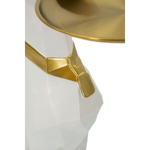 Mauro Ferretti sculptură decorativă câine Ory cu tavă 27x51x74 cm aur alb