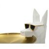 Mauro Ferretti sculptură decorativă câine Ory cu tavă 27x51x74 cm aur alb