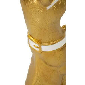 Mauro Ferretti Dekoskulptur Hund Pit mit Tablett 27x51x74 cm gold