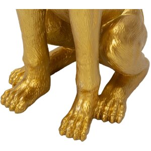 Mauro Ferretti Dekoskulptur Hund Pit mit Tablett 27x51x74 cm gold