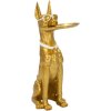 Mauro Ferretti Dekoskulptur Hund Pit mit Tablett 27x51x74 cm gold