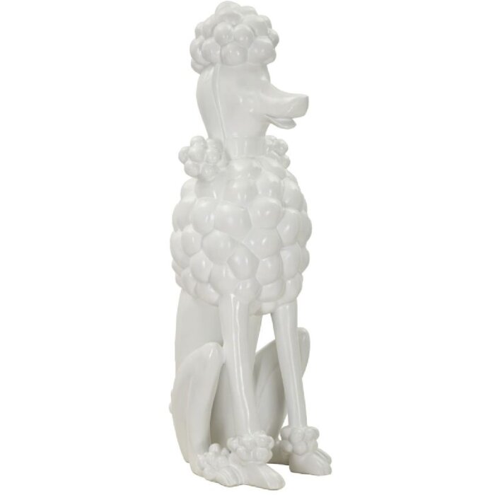 Mauro Ferretti Dekoskulptur Pudel sitzend 20x26x61 cm weiß