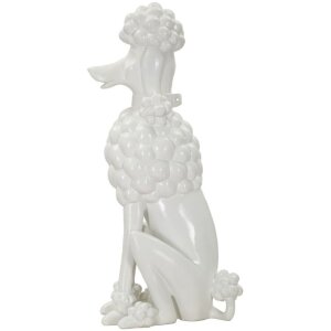 Mauro Ferretti Dekoskulptur Pudel sitzend 20x26x61 cm weiß