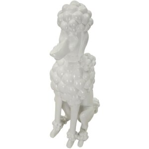 Mauro Ferretti Dekoskulptur Pudel sitzend 20x26x61 cm weiß
