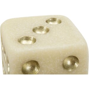 Mauro Ferretti Würfel Quarzy 8x8x8 cm weiß gold