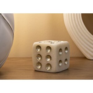 Mauro Ferretti Würfel Quarzy 8x8x8 cm weiß gold