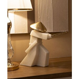 Mauro Ferretti Dekofigur Samurai Toku Quarzy 34x12x30 cm weiß gold