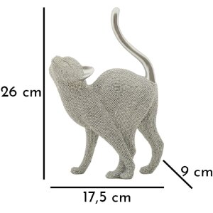 Mauro Ferretti figurină decorativă Sparky pisica 17.5x9x26 cm argint
