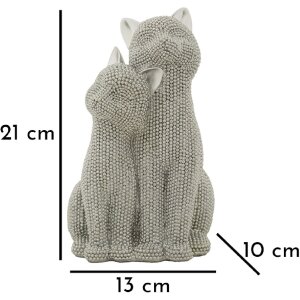 Mauro Ferretti Dekofigur Katzenpaar Sparky 13x10x21 cm silber