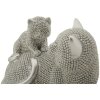 Mauro Ferretti Dekofigur Katze Sparky mit Jungtier 19x9x13 cm silber