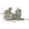 Mauro Ferretti Dekofigur Katze Sparky mit Jungtier 19x9x13 cm silber
