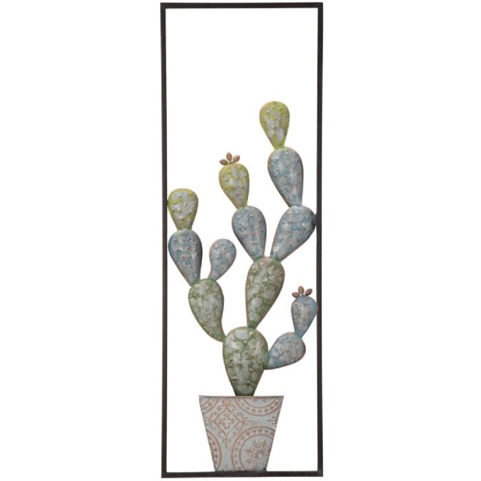 Mauro Ferretti decor de perete cactus cadru 31x2.5x90 cm verde albastru deschis