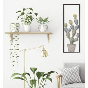 Mauro Ferretti decor de perete cactus cadru 31x2.5x90 cm verde albastru deschis