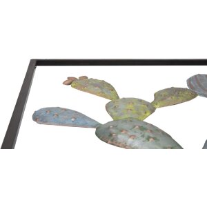 Mauro Ferretti decor de perete cactus cadru 50x1.3x50 cm verde albastru deschis