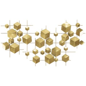 Mauro Ferretti Wandpaneel Abstract 90,5x3,5x50 cm goldfarben