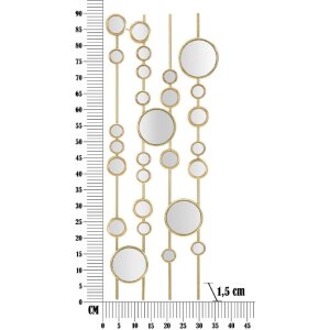 Mauro Ferretti panou de perete Oglinzi mici 35.5x1.5x90 cm de culoare aurie
