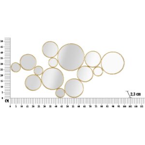 Mauro Ferretti panou de perete cu oglinzi 100x2.3x51.5 cm de culoare aurie