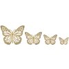 Mauro Ferretti decor de perete fluturi set 4 buc. 35x2x2916x2x12 cm de culoare aurie