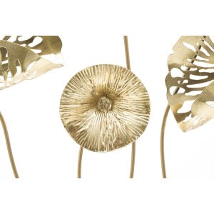 Mauro Ferretti panou de perete flori aurii 50x5x50 cm auriu