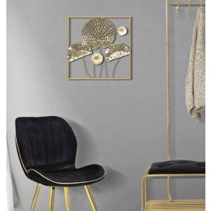 Mauro Ferretti panou de perete flori aurii 50x5x50 cm auriu