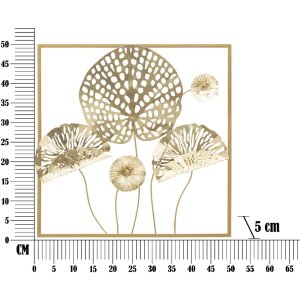 Mauro Ferretti panou de perete flori aurii 50x5x50 cm auriu